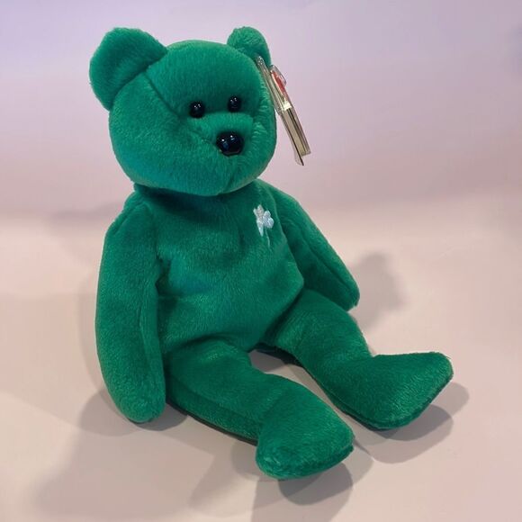 Erin the Shamrock Bear 1997 Mint Condition Ty Beanie Baby with all tags attached - Picture 6 of 10